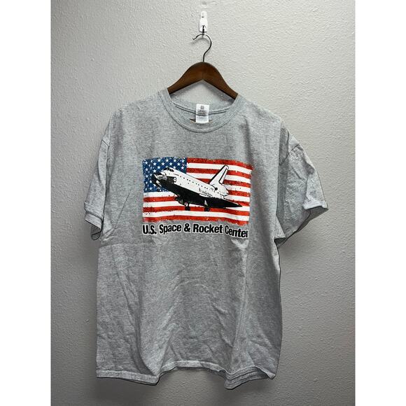 US Space & Rocket Center Shirt Rocketship America Gray Graphic Tee X-Large - Picture 1 of 9
